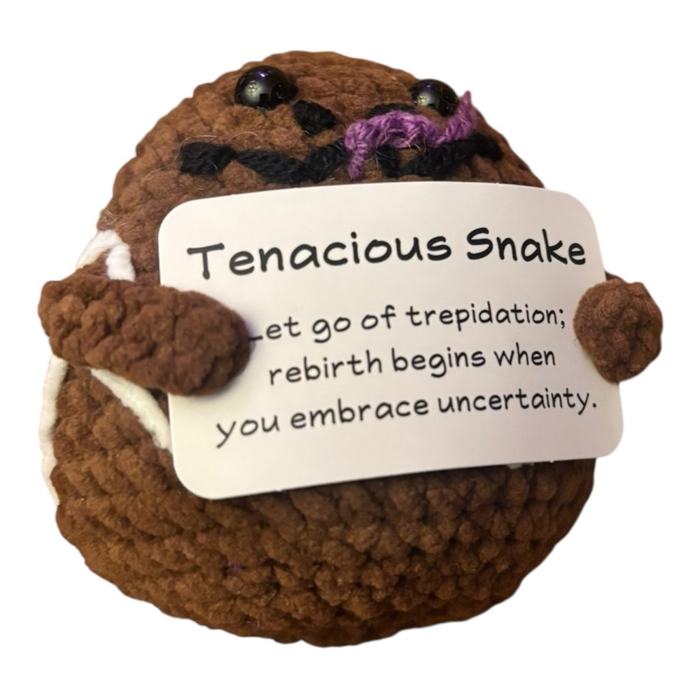 AB INKS Handmade Crocheted Animal with Inspirational Message